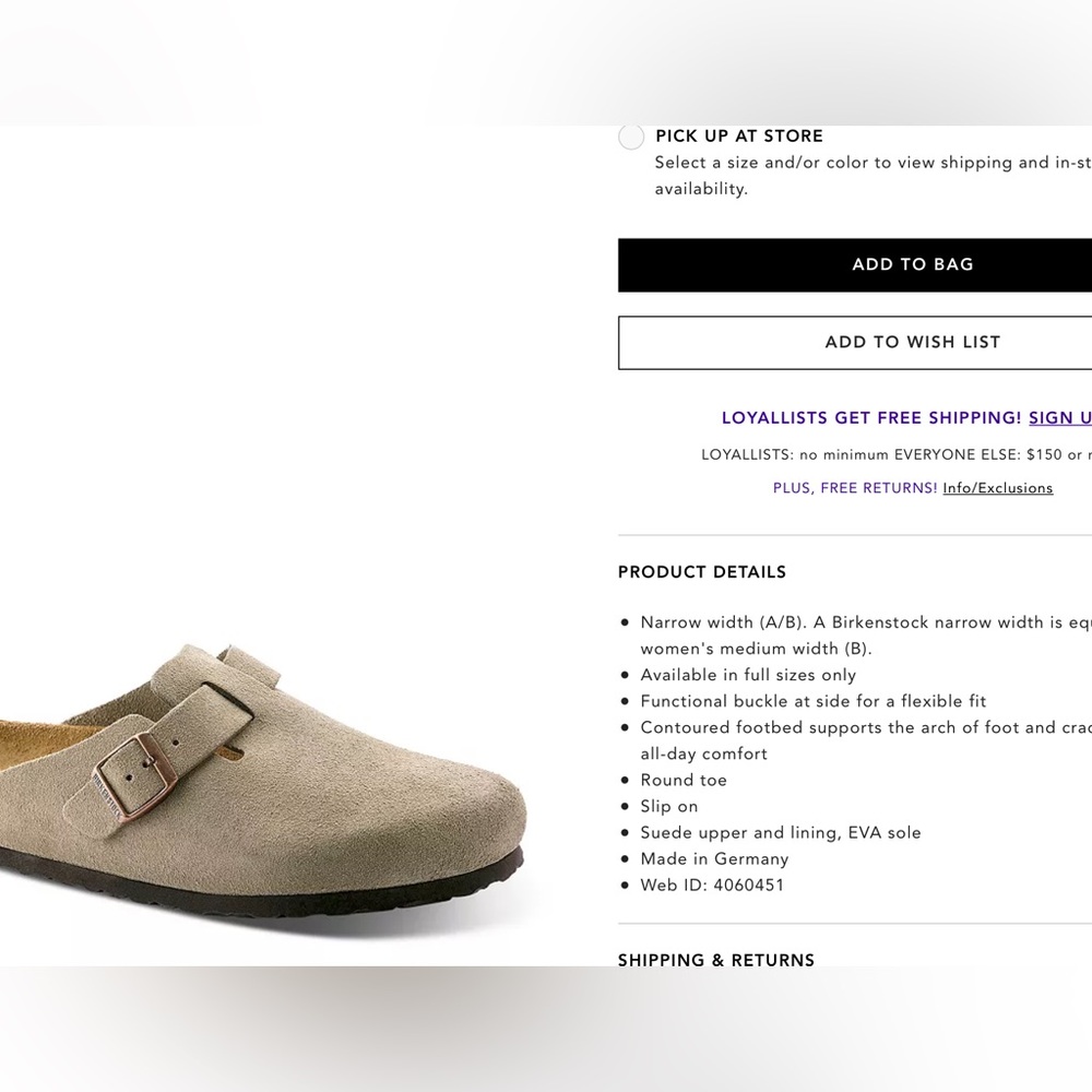 Birkenstocks Boston Taupe Narrow 39